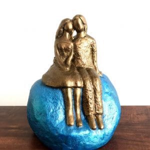Pareja de enamorados dorado con calipso