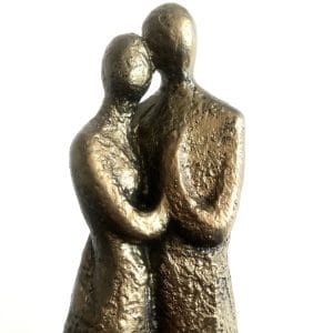Pareja de novios dorado y plata
